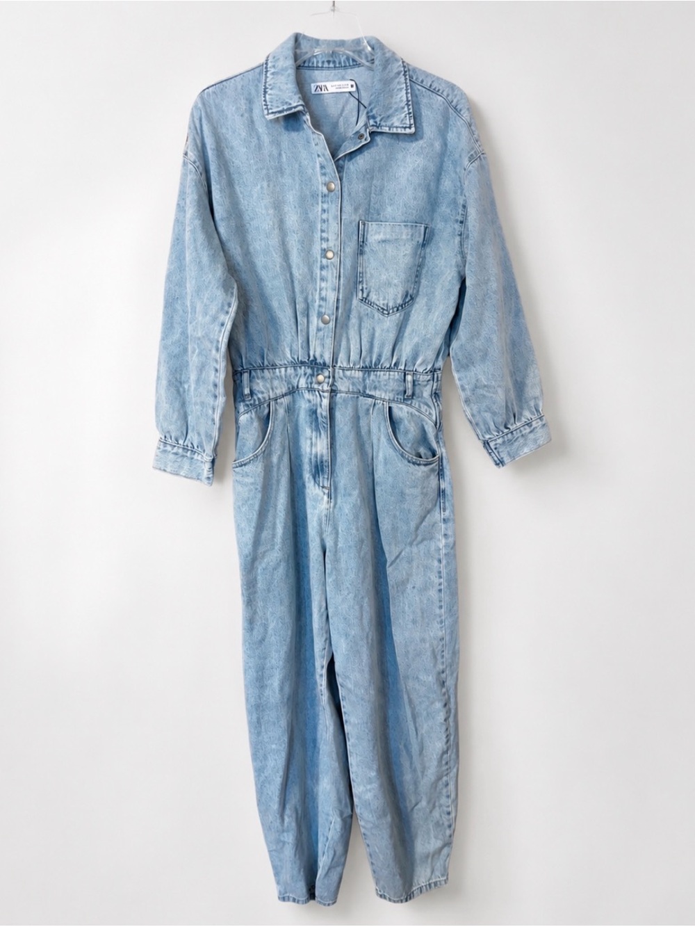 Zara Light Blue Denim Jumpsuit